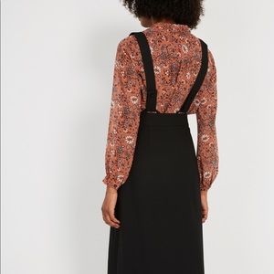 Frank & Oak button-down black midi skirt